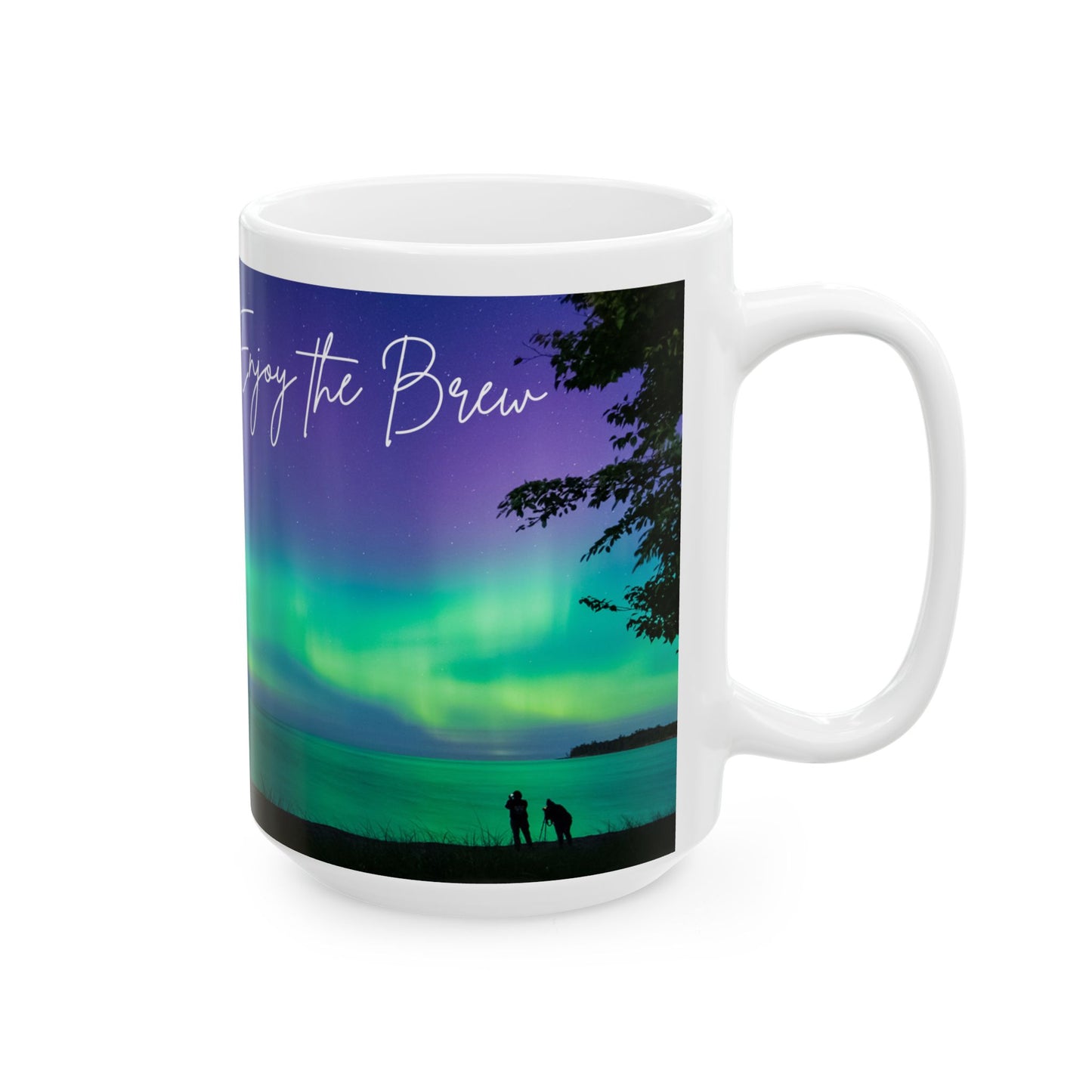 ENJOY THE BREW - UP NORTH MI  skyLINE Ceramic Mug - 11oz & 15oz Coffee Cup for Skyline Lovers