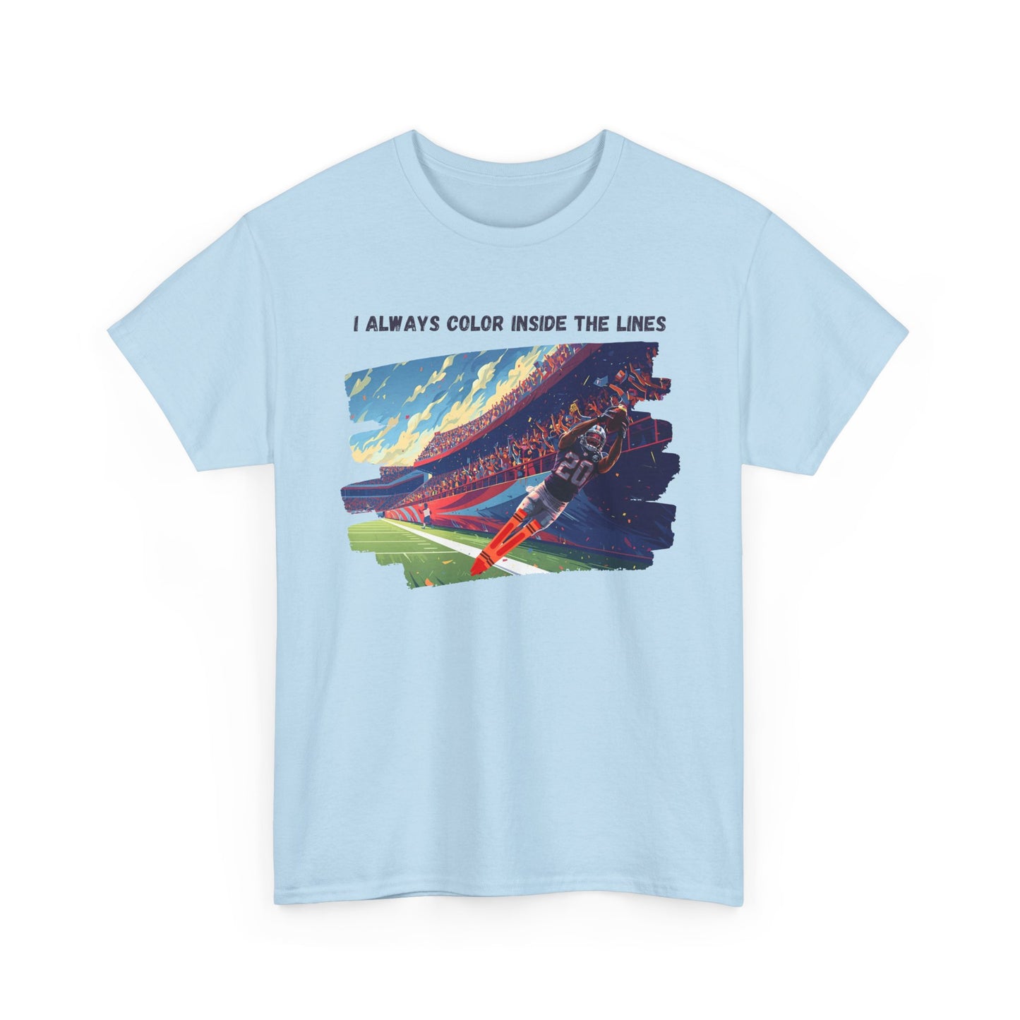 FOOTBALL COLOR INSIDE THE LINES - Creative Spirit Unisex Heavy Cotton Tee - Perfect Gift for Artists, Colorful Expression, Artistic Lifestyle, Casual Wear, Everyday Comfort