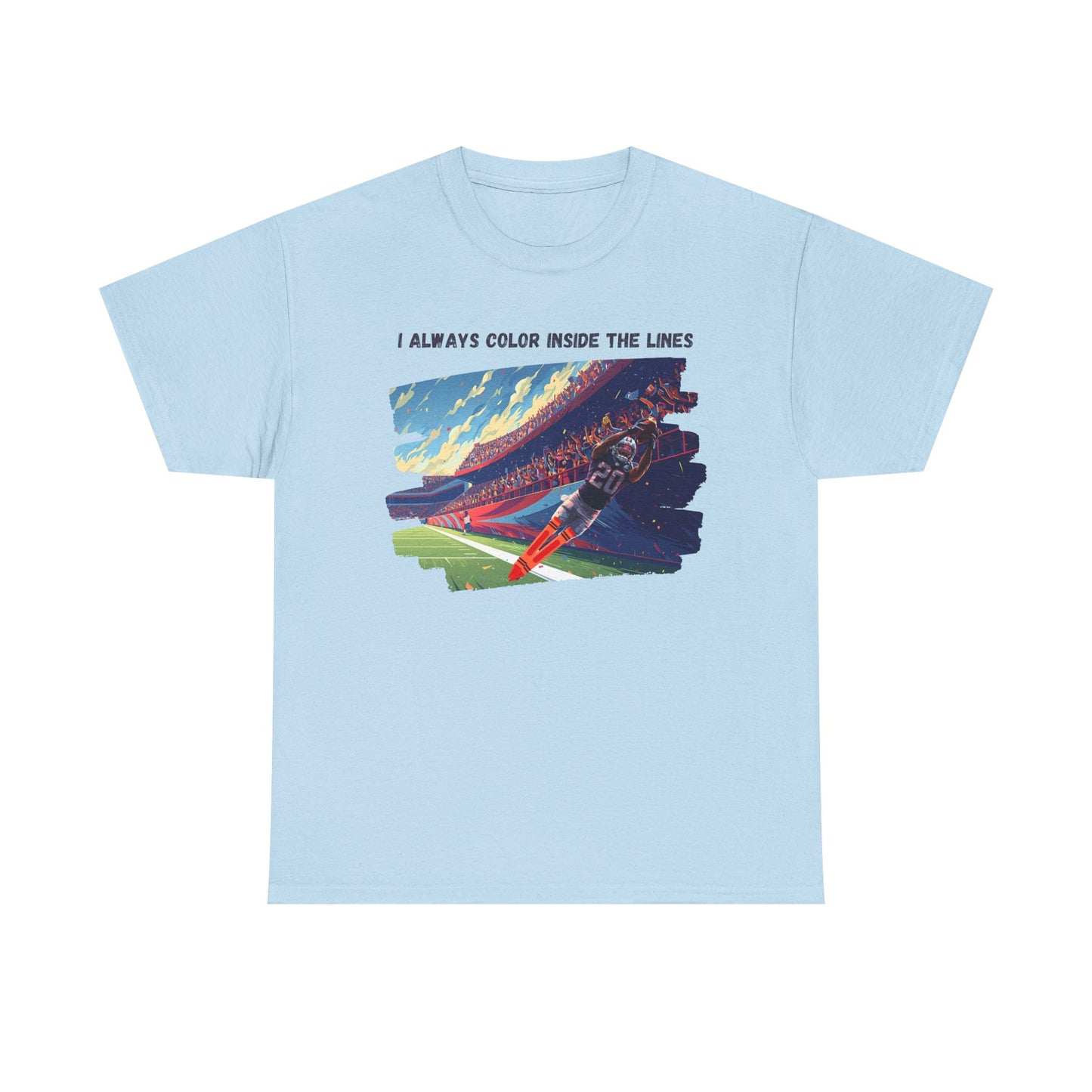 FOOTBALL COLOR INSIDE THE LINES - Creative Spirit Unisex Heavy Cotton Tee - Perfect Gift for Artists, Colorful Expression, Artistic Lifestyle, Casual Wear, Everyday Comfort