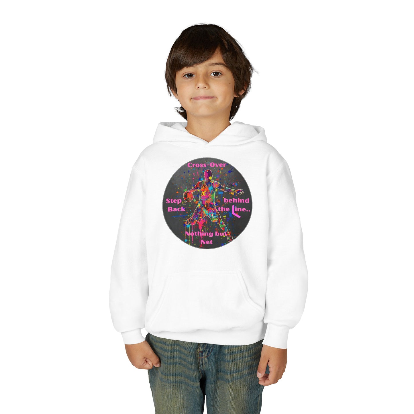 BASKETBALL INSPIRATIONAL Colorful Youth Hoodie - Inspirational Streetwear, Motivational Gift, Everyday Comfort, Trendy Fashion, Creative Self-Expression