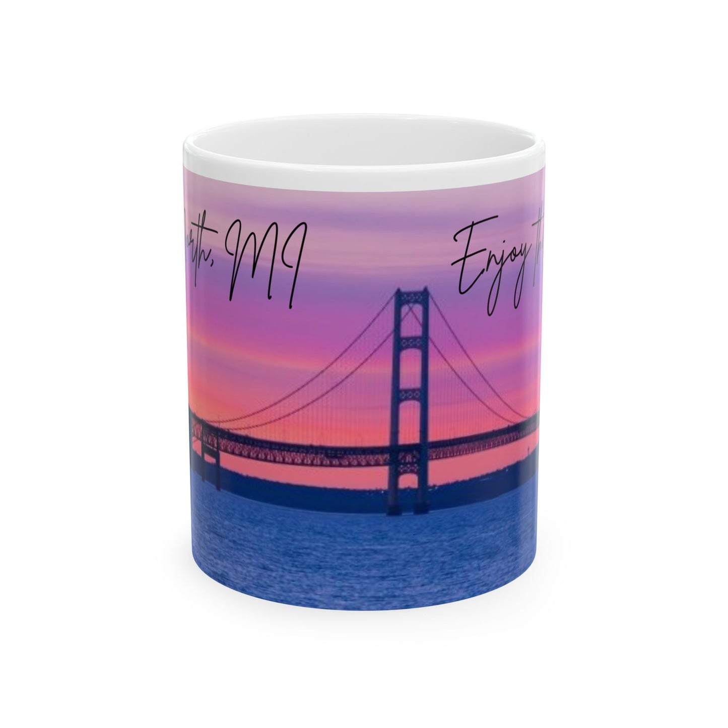 ENJOY THE BREW - UP NORTH  skyLINE Ceramic Mug - 11oz & 15oz Coffee Cup for Skyline Lovers