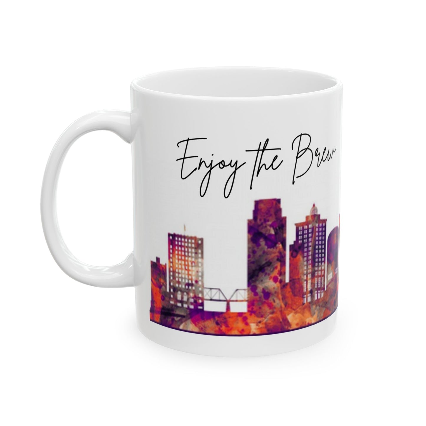 ENJOY THE BREW - GRAND RAPIDS skyLINE Ceramic Mug - 11oz & 15oz Coffee Cup for Skyline Lovers
